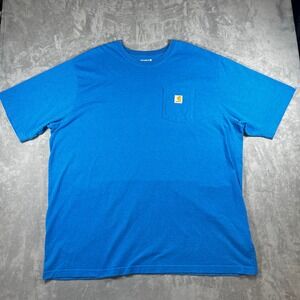 Carhartt K87 Mens 3XL Tall Blue Loose Fit Heavyweight Pocket T-Shirt K87-M
